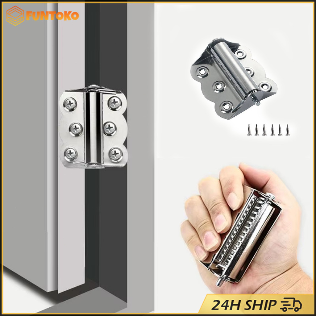 สินค้ามีคุณภาพ 2ชิ้น บานพับผีเสื้อสแตนเลส หนา8mm พร้อมสปริง สำหรับประตู ตู้เสื้อผ้าแผ่นซ่อมบานพับ