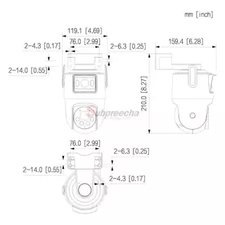 DH-P3D-3F-PV / Dahua กล้องวงจรปิด 3+3MP (Lens 2.8mm+6mm) (WiFi) Smart Dual Light Pan &amp; Tilt
