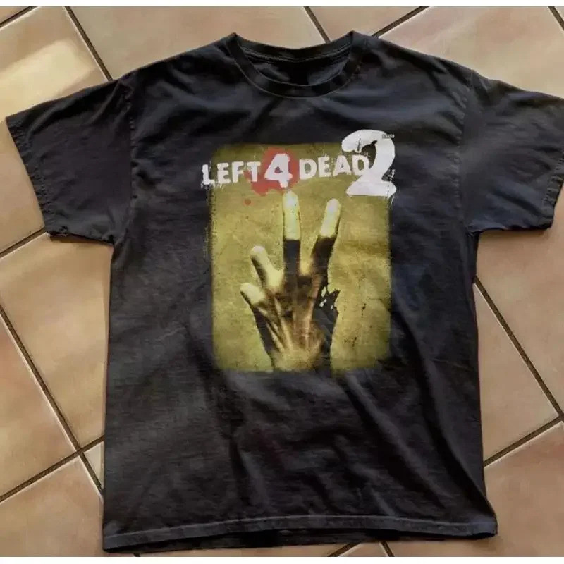 เสื้อยืดลายกราฟิก Left 4 Dead 2 สีดำ แบบยูนิเซ็กส์สำหรับผู้ชายและผู้หญิง