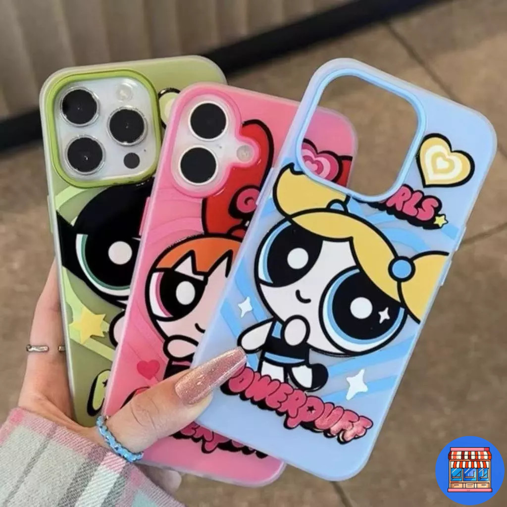 ส่งของเร็ว เคสสำหรับไอโฟน13 การ์ตูนน้องหญิง เคสครอบสองชั้นสีสัน For IPhone17 16 11PRO 12 13PROMAX 15 14 PLUS 6/7/8 XR XS