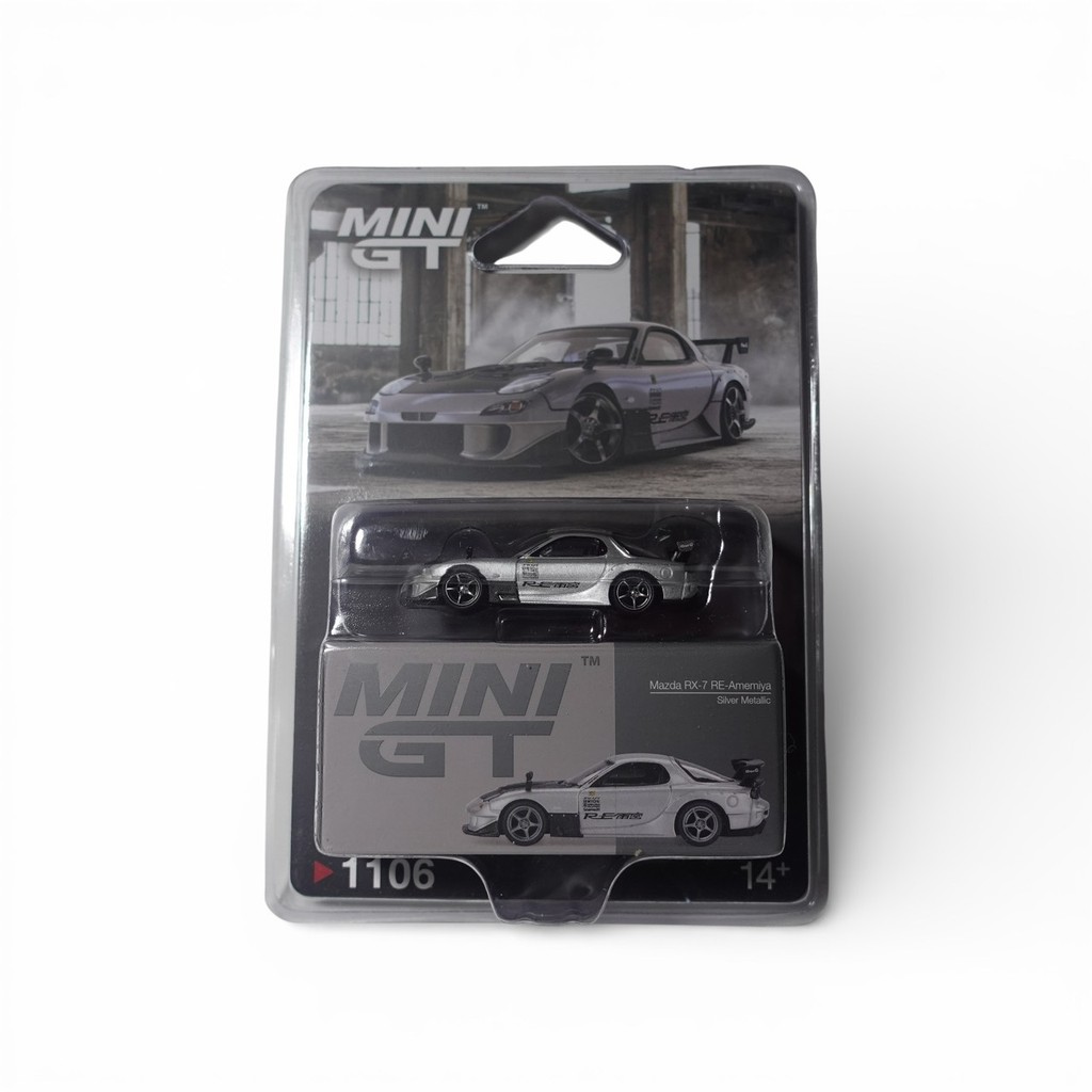 MINI GT No.1106 Mazda RX-7 RE-Amemiya Silver Metallic /Blister packaging MGT01106-BL