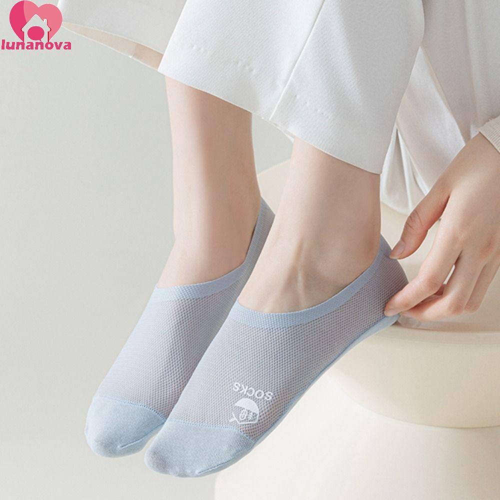 LUNANOVA Man Socks Simple Short Boat Socks Invisible Comfort Solid Color