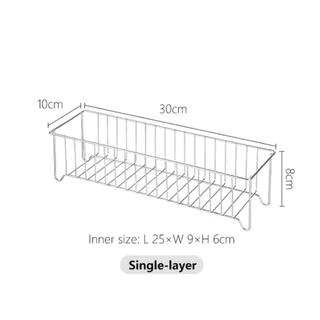 Omocha | ชั้นวางของสแตนเลส 304 ทรงแคบ ชั้นวางของในห้องน้ำ/ครัว Stainless Steel Storage Basket