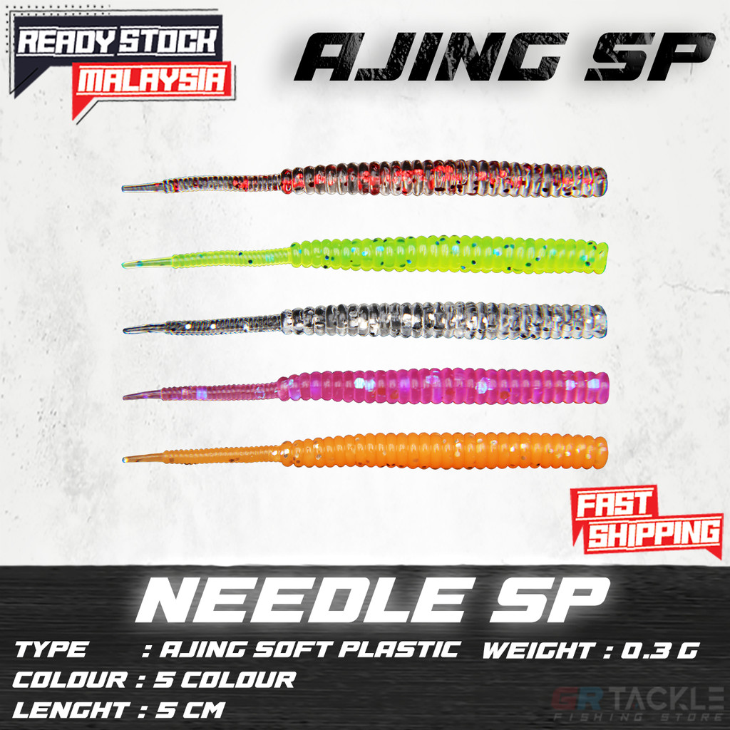 เข็ม SP 5 ซม. 1 แพ็ค/20 ชิ้นเหยื่อตกปลา Ajing Umpan Pancing Casting Worm Softplatic Ultralight