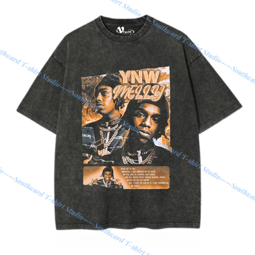 ynw melly* เสื้อยืดโอเวอร์ไซส์ | เสื้อยืดโอเวอร์ไซส์ | เสื้อยืดฟอก | ซักล้างแล้ว | เสื้อยืดวินเทจ