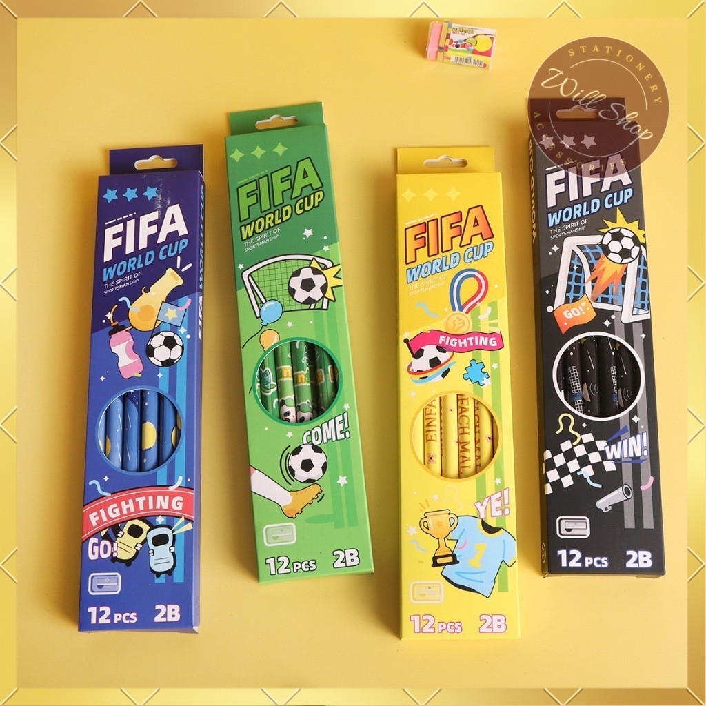 1 PACK 2B ดินสอ FIFA WORLD CUP BALL PICTURE CONTENTTS 1 ชิ้น / 1 DOZEN PNS-2218 ดินสอเครื่องเขียนสํา