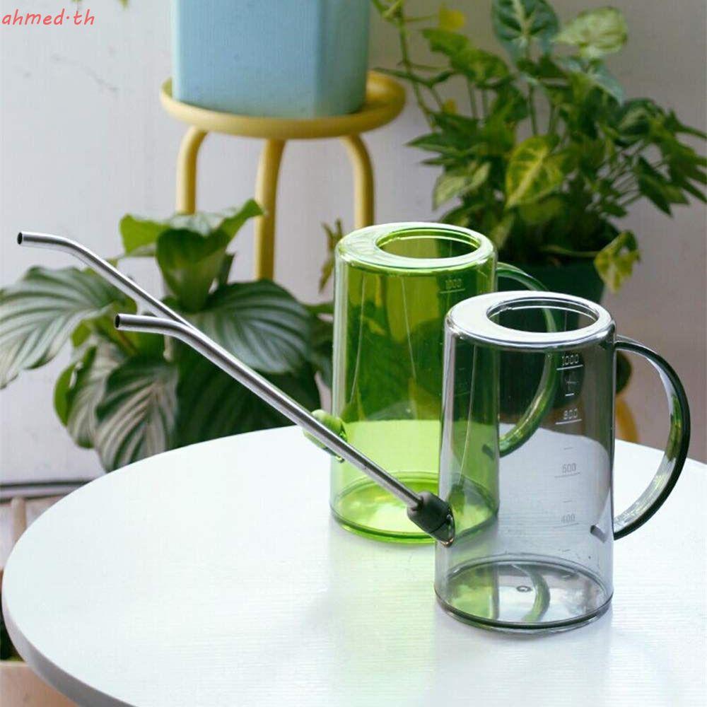 AHMED บัวรดน้ําขนาดเล็ก, 1L/1.5L Mental Spout ยาวหม้อรดน้ํา, ทันสมัยพร้อม Measurable Scale พร้อมที่จับพลาสติกพืช Sprinkler ดอกไม้