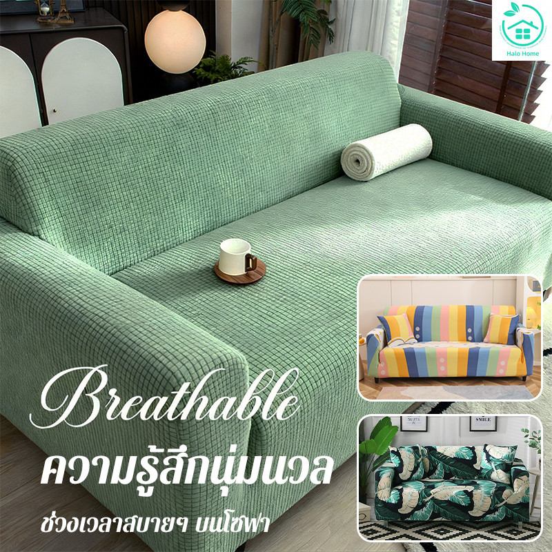ส่งไวจากไทย ผ้าคลุมโซฟากันน้ำ ผ้าคลุมโซฟาตัวแอล ชุดโซฟายืดหยุ่นสูง ยืดหยุ่น 1/2/3/4 ที่นั่ง