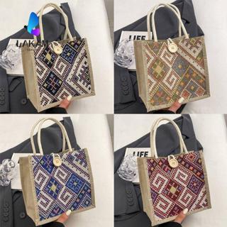 กระเป๋าโท้ทลายไทยจากผ้าลินิน ใช้เป็นกระเป๋าถือหรือสะพายข้าง …