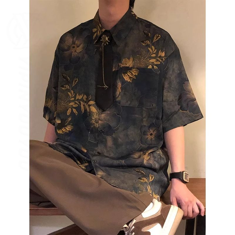 เสื้อพิมพ์ลายแบบจีนโบราณ สไตล์ฤดูร้อนใหม่