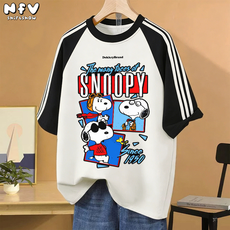 【จัดส่งตลอด 24 ชั่วโมง】NFV เสื้อยืดแขนสั้นคอกลม สไตล์เกาหลี ลายพิมพ์การ์ตูน Snoopy ทรงหลวม ระบายอากาศ ผ้าฝ้าย YG4806 ราคา ถูกที่สุด ดีลบีเคเค แกลเลอรีภาพที่ 2
