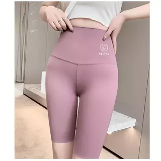 กางเกงเลกกิ้งขาสามส่วน ผู้หญิง เอวสูง ผ้ายืด ใส่เที่ยว ออกกำลังกาย