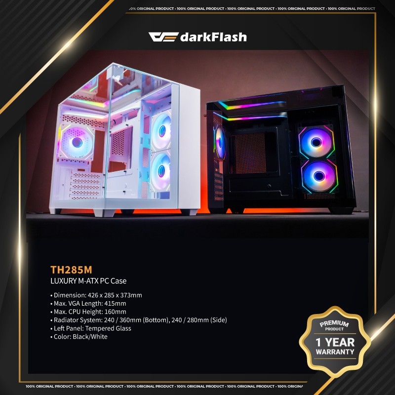 DarkFlash TH285M เคสพีซี M-ATX