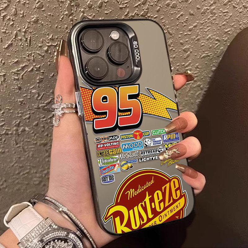 Lightning McQueen 95 รถยนต์ชุบเคสโทรศัพท์เหมาะสําหรับ iPhone17 13 14 16 15 12 11 Pro Max มีสไตล์ Dro