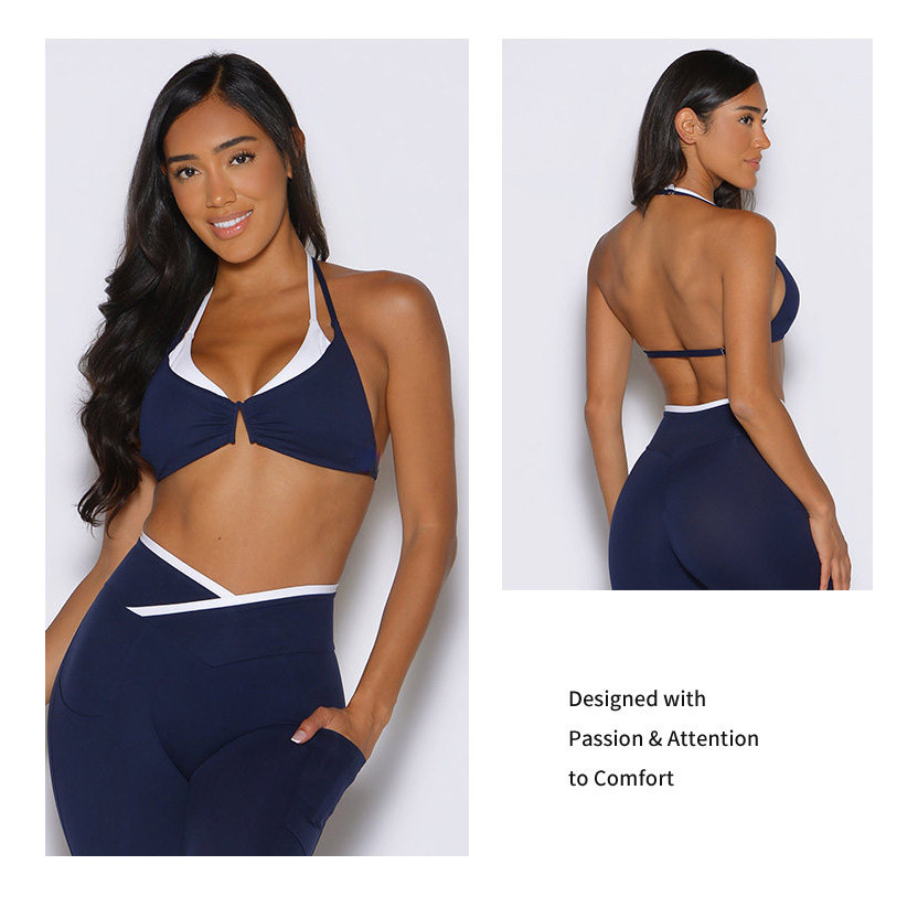 ชุดโยคะคล้องคอ FitWild | สปอร์ตบราบุนวม + เลกกิ้งเอวสูง Scrunch Butt V-Cut | 3 สี S‐XXL
