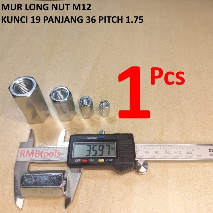 M12 LONG NUT KEY 19 LENGTH 36 PITCH 1.75 MASSAL