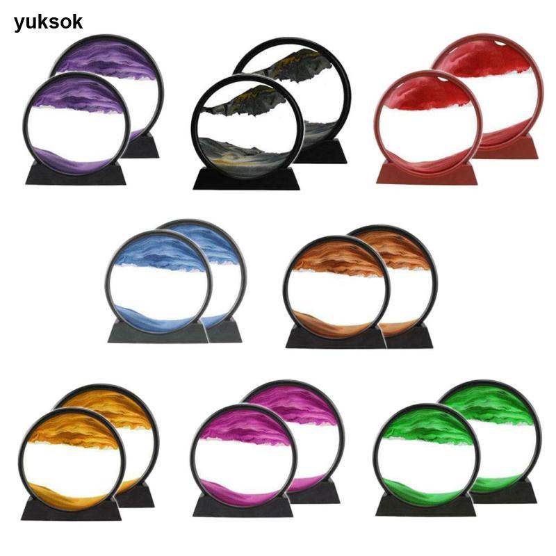 [yuksok] Moving Sands Art Picture 3D Dynamic Deep Sea Sand-scape Flowing Sand Art