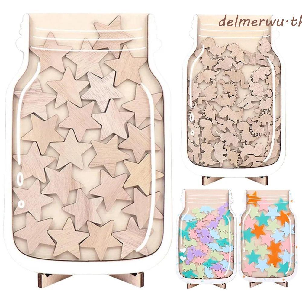 DELMERWU Kids Star Reward Jars, Heart Individation Positive Beahavior Rewards Jar, Good Behavior Rew