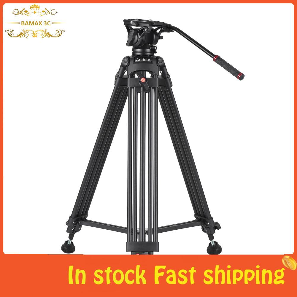 Bamaxis Andoer D1801 ขาตั้งขาตั้งกล้องถ่ายภาพมืออาชีพอลูมิเนียมอัลลอยด์ 360 ° Panoramaของเหลวหัวชามไ