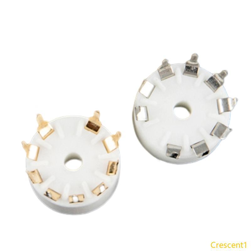 Crescent1 5 ชิ้นเซรามิค 9Pin B9A PCB หลอดซ็อกเก็ตสําหรับ 12AX7 12AT7 12AU7 ECC83 ECC82 E88CC ประสิทธ