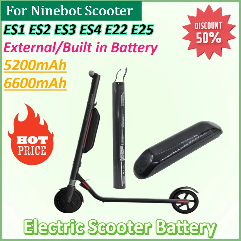 ใหม่ 36V 5200mAh/6600mAh สําหรับ Ninebot สกู๊ตเตอร์ ES1 ES2 ES3 ES4 E22 E25 ไฟฟ้าสกู๊ตเตอร์ภายในแบตเตอรี่ในตัวภายนอกแบตเตอรี่ – โปรปัง