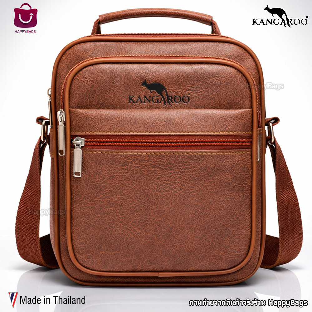 กระเป๋าหนังผู้ชาย สะพายไหล่ ทรงเมสเซนเจอร์ จิงโจ้ แฟชั่น ช่องใส่ของเยอะ