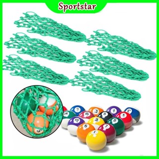 sportsstar.th 6 ชิ้นสีเขียวบิลเลียดกระเป๋าตาข่ายตาข่ายไนลอนเ…