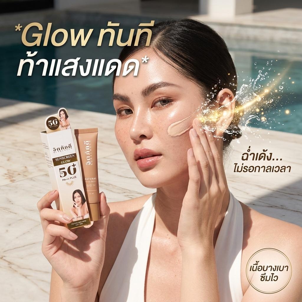 [ของแท้] กันแดดจิตภักดี sunscreen (หลอดละ 15 ml.) SPF 50+++ ปกปิด คุมมัน ไม่เยิ้ม กันน้ำ กันเหงื่อ