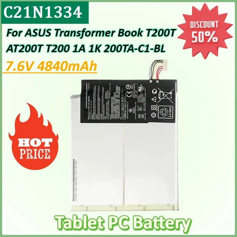 ใหม่ C21N1334 7.6V 4840mAh แบตเตอรี่แท็บเล็ตสําหรับ ASUS Transformer Book T200TA T200T T200 1A 1K 20