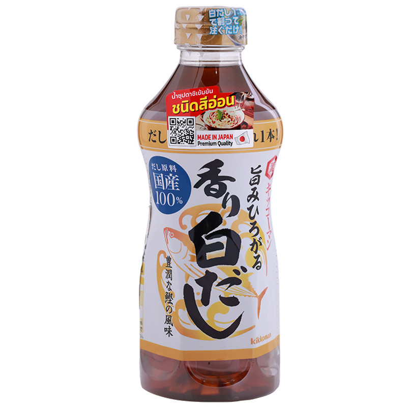 คิคโคแมนซอสจากปลาแแห้งผสมซอสถั่วเหลือง 500มล Kikkoman Hon Tsuyu Kaori Sirodashi Sauce 500ml [4901515