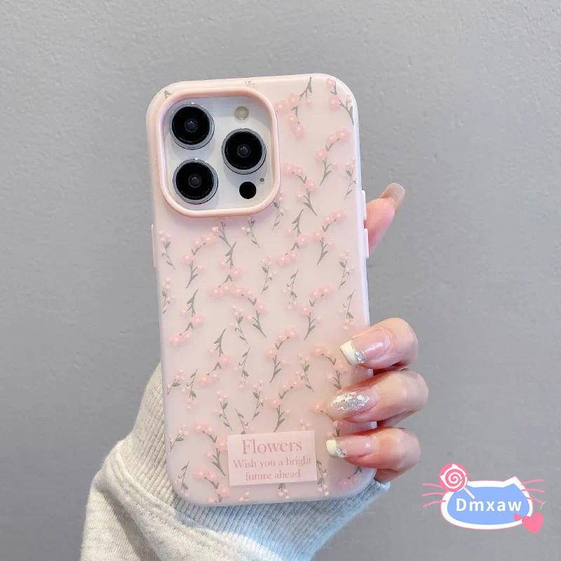 Insสไตล์ดอกไม้สีชมพูเคสโทรศัพท์สําหรับRealme 15 15X 15T 14 14T 14X 13 12 11 Plus Lite 11X 10 9i 8i 7