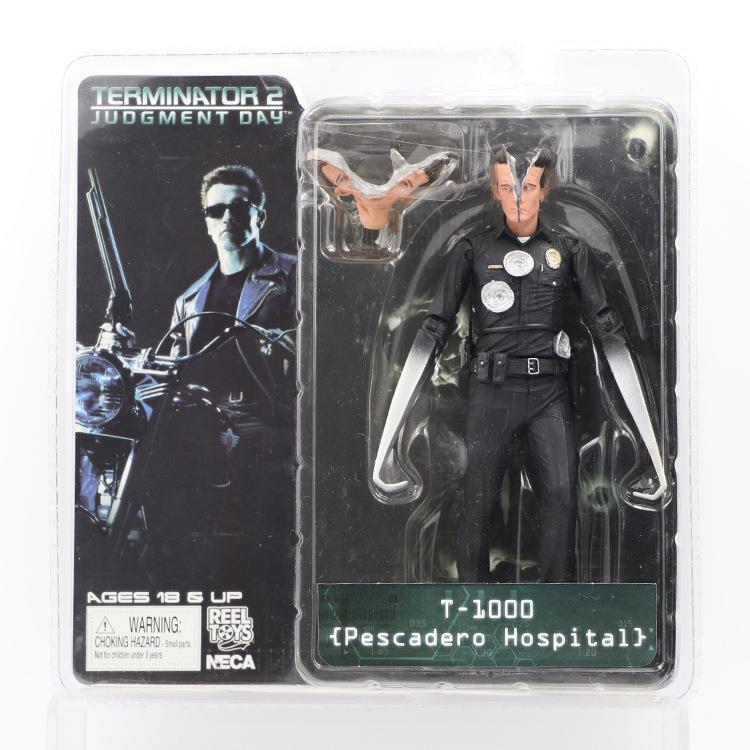 NECA Terminator 2 T-1000 Action Figure Battle Damaged Head รุ่น 7 นิ้วเคลื่อนย้ายได้ตุ๊กตา