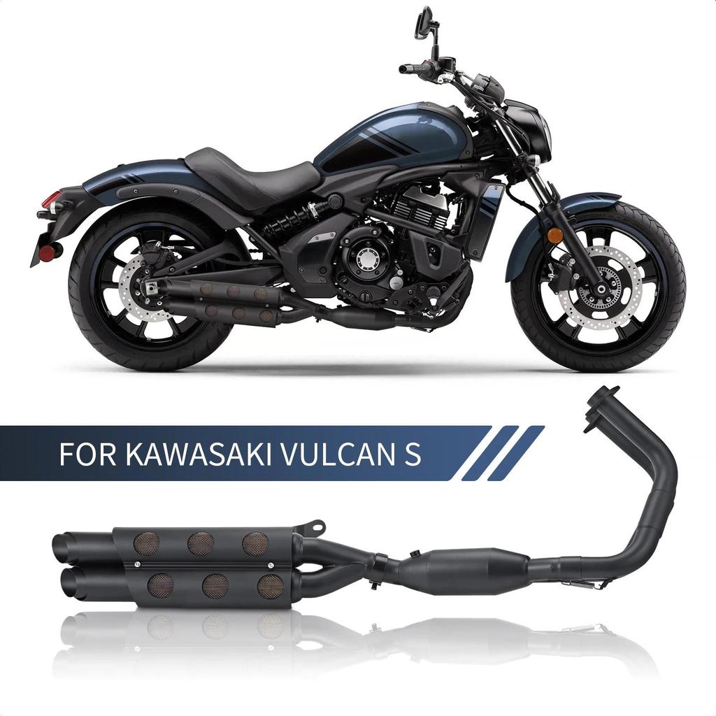 S650 รถจักรยานยนต์ท่อไอเสียท่อด้านหน้าสำหรับ Kawasaki Vulcan S650 650s 650 S VN650 2015-2023 หลอดคู่