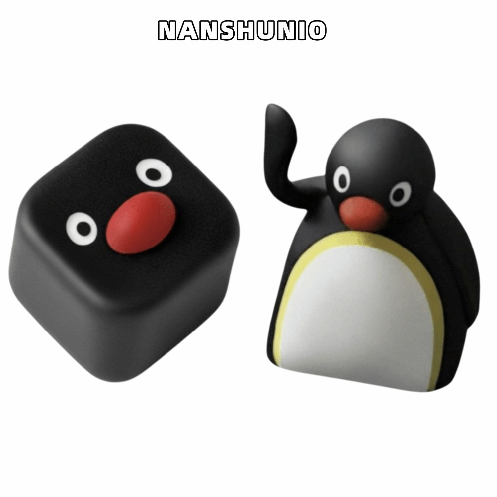NANSHUNIO คีย์บอร์ดเครื่องกล Keycaps การ์ตูน Pingu Penguin ดีไซน์เรซิ่น น่ารัก Single Keycap ของขวัญเกมเมอร์