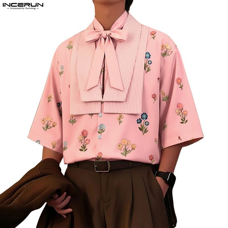 เสื้อเชิ้ตแขนยาวลายเย็บปะดอกไม้