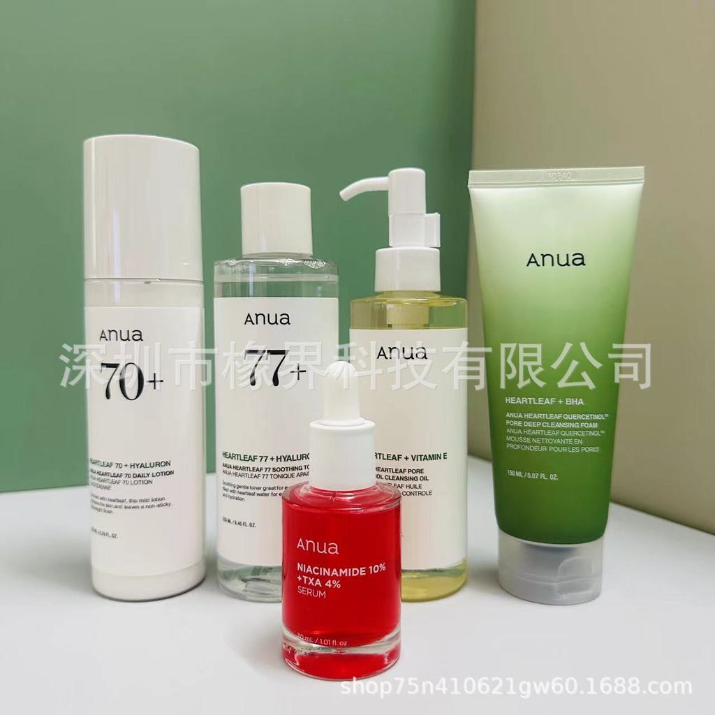 Anua10% amide Serum ขวดสีแดงขนาดเล็ก Hualiquid 77% Toner Fishy Miltophosin Facial Cleanser