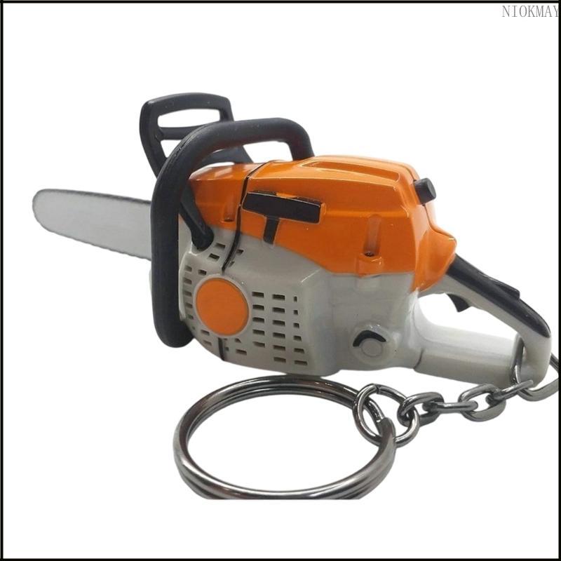 NIOK Sound Effect Chainsaw พวงกุญแจ Miniature Chainsaw เครื่องประดับรุ่นสําหรับบ้านตุ๊กตาตกแต่งสวน