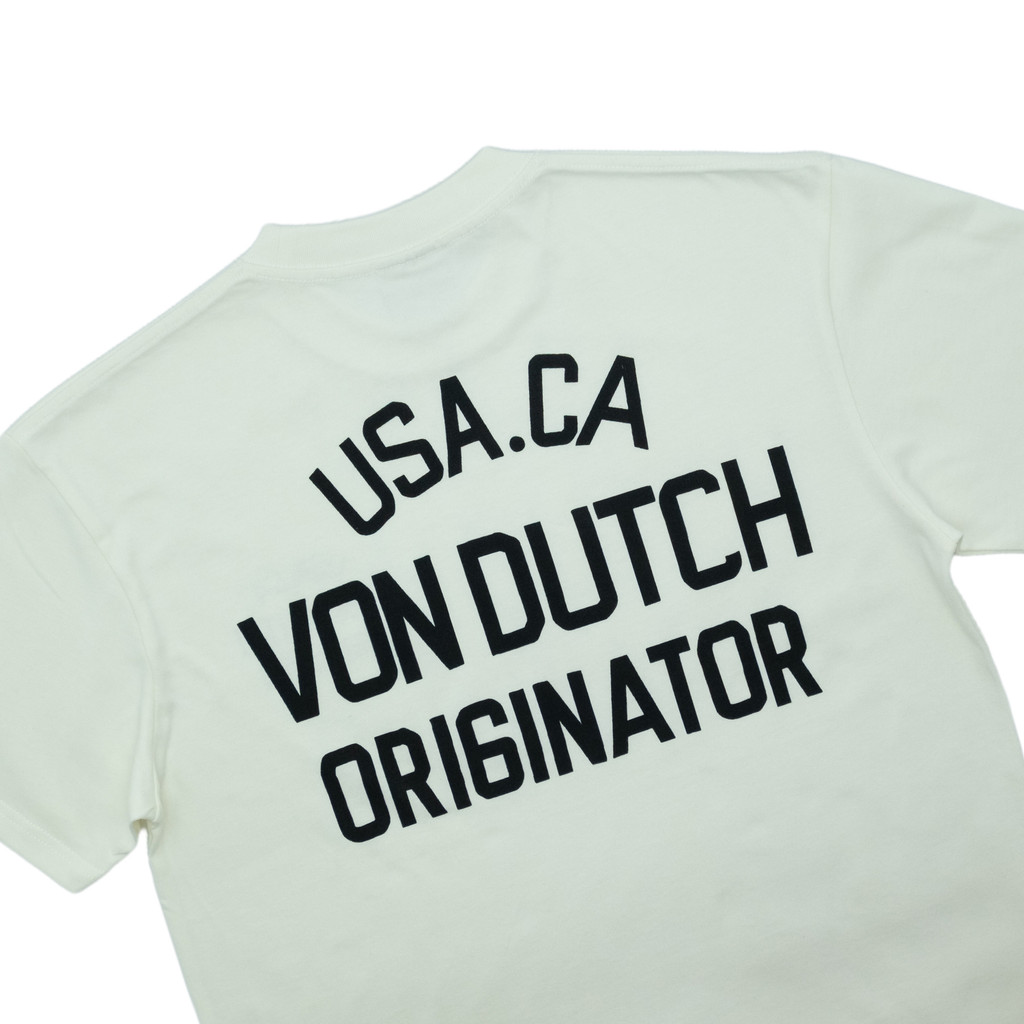 เสื้อยืด Von Dutch Boxy BX20 สีขาวแตก