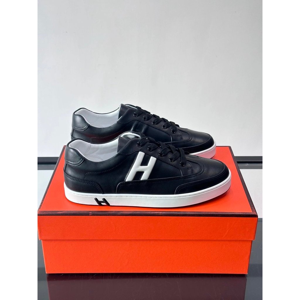 Hermes สินค้าใหม่รองเท้าผ้าใบลําลองผู้ชายคุณภาพสูงทุกการแข่งขันอินเทรนด์