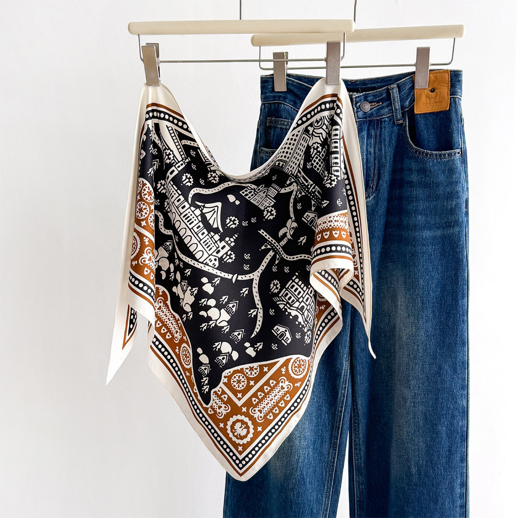 MTCEILY2026 Spring Summer Ladies Neck Support Fashion Print Triangle Scarf High-End Professional Nec