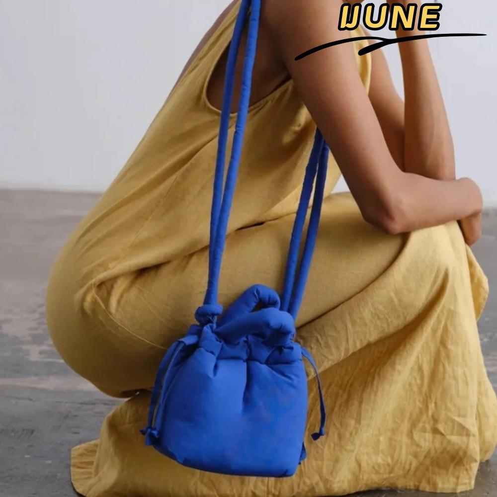 IJUNE Puffer Tote Bag, Mini Soft Puffer Shoulder Bag, Fashion Nylon Down Cushion Cotton Crossbody Ba