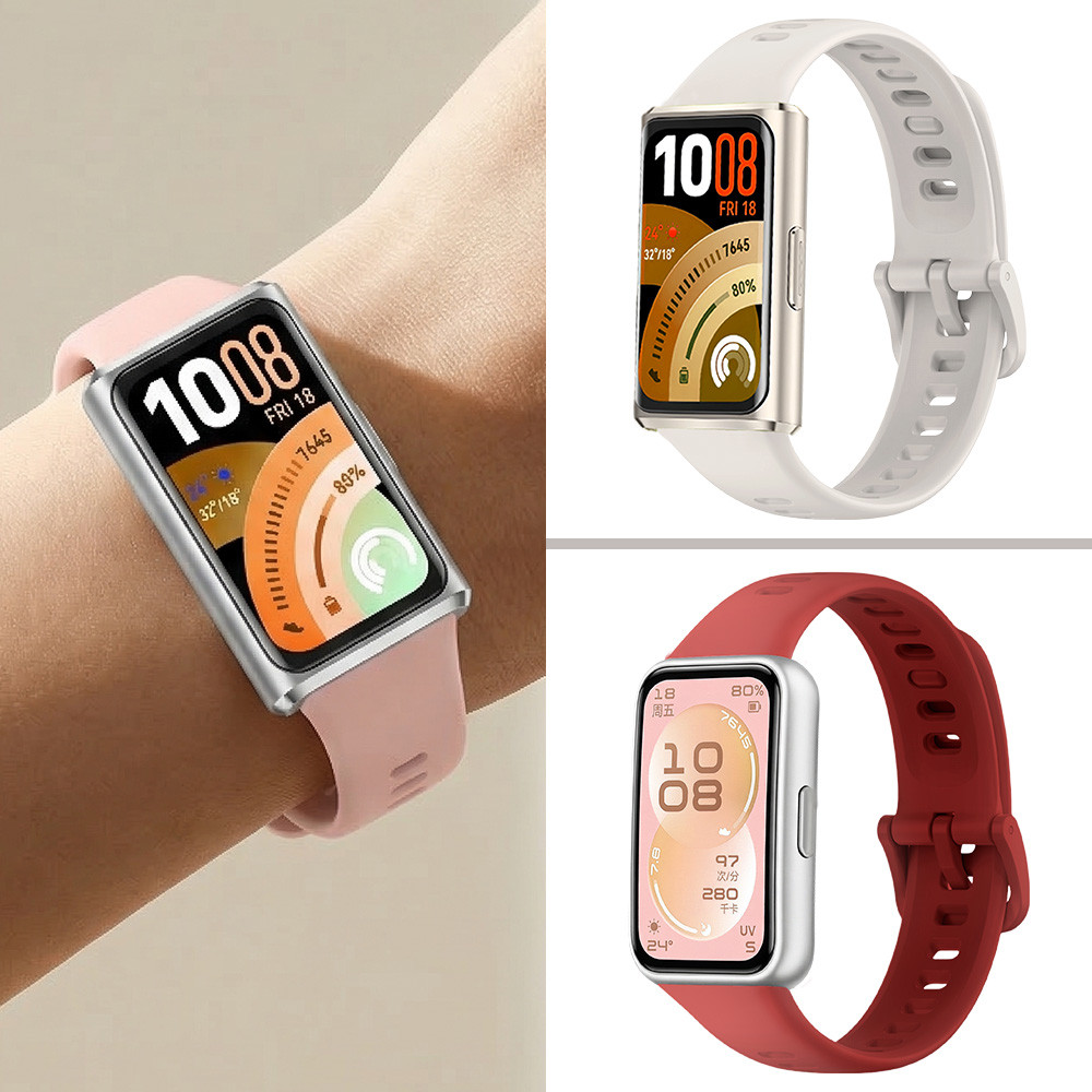 สายรัดยางนุ่มสําหรับ Huawei Band 11/ Huawei Band 11 Pro เข็มขัดซิลิโคนแบบปรับได้สายรัดข้อมือสร้อยข้อมืออุปกรณ์เสริมสําหรับ Smartwatch Huawei Band 11