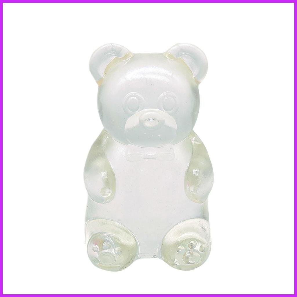 Sensory Squeeze Toy Bear Design Pinch Game Clear Slow Rebound Stretch Fidget Toy with Jelly-like Fil