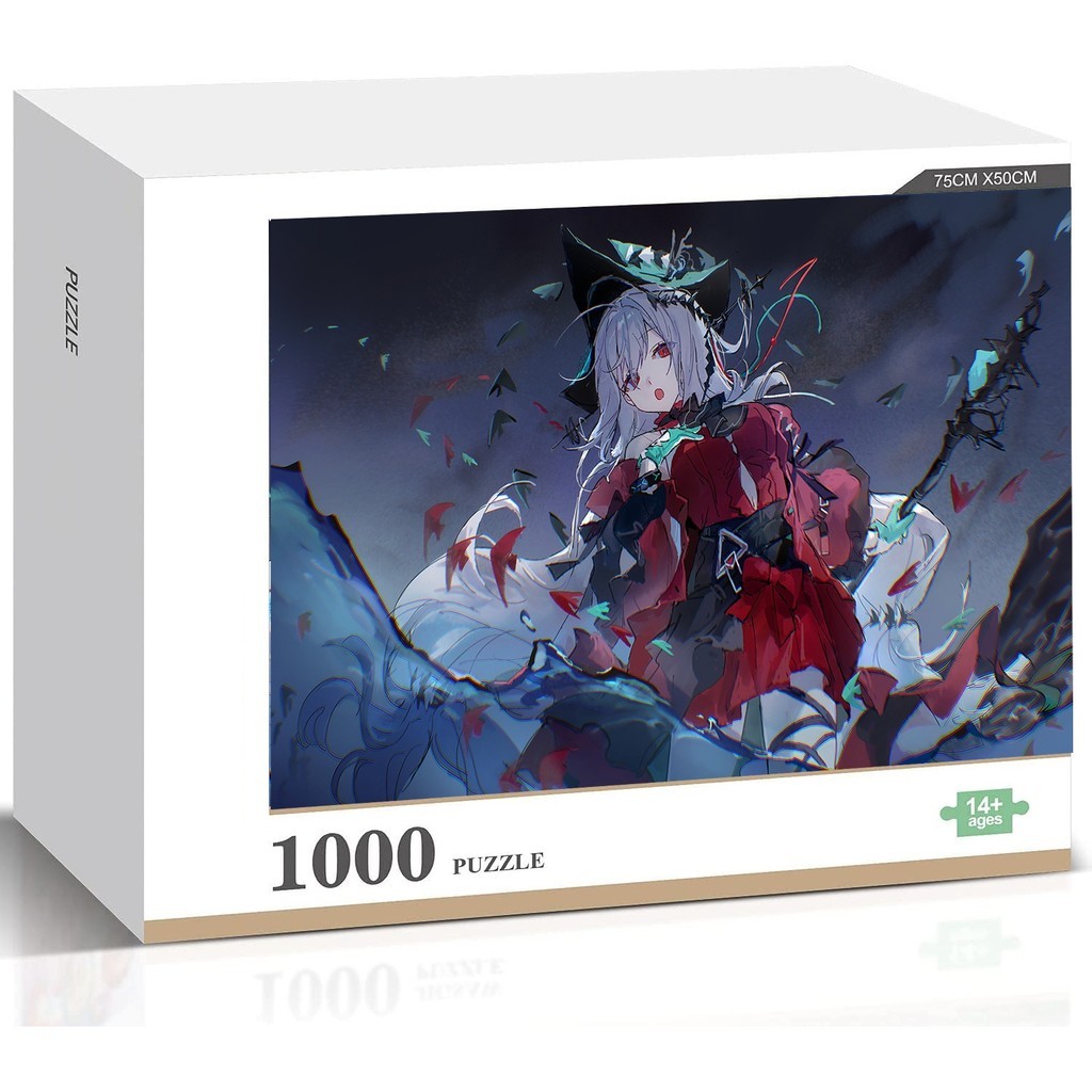 Skadi Arknights ชุด 1000 ชิ้นจิ๊กซอว์ไม้สีสันสดใสสําหรับเด็กอะนิเมะเกมทางปัญญาของเล่นบรรเทาความเครีย