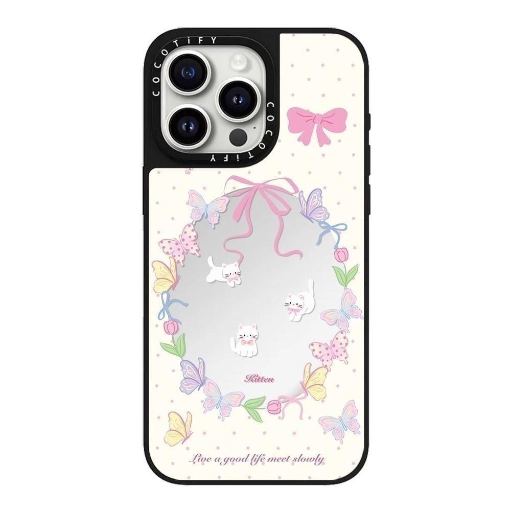CASETiFY Co-Branded Bowknot Rabbit Cat iPhone17Promax เคสโทรศัพท์ Apple 16 กระจก 15143C 03.14.02