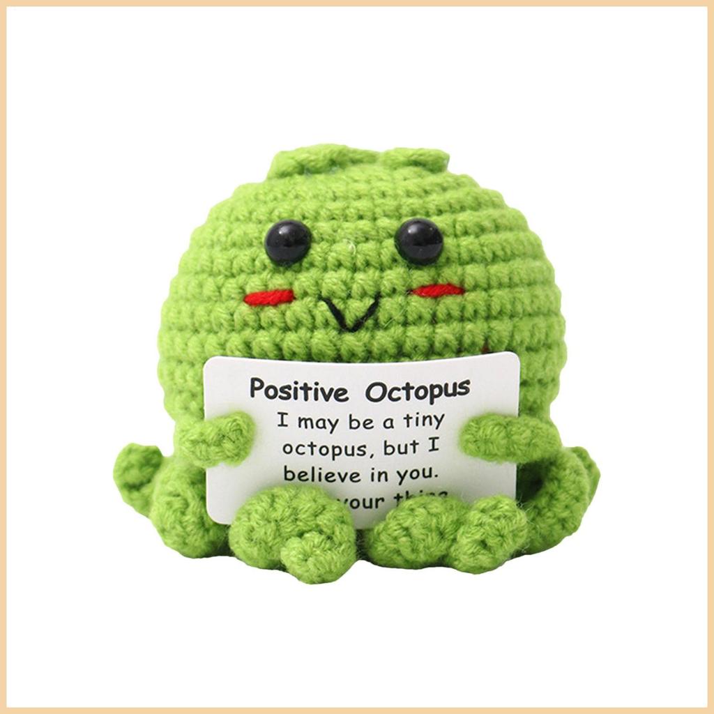Positive Crochet Octopus Positive Toy พร้อม Encouragement Card ตุ๊กตาสร้างแรงบันดาลใจสําหรับผู้หญิงผ