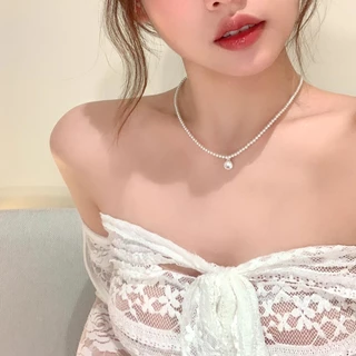 สร้อยหัวใจประดับคริสตัล จี้หัวใจ สร้อยคอแฟชั่น สไตล์เกาหลี เครื่องประดับ แฟชั่น เครื่องประดับแฟชั่นสำหรับผู้หญิง N86