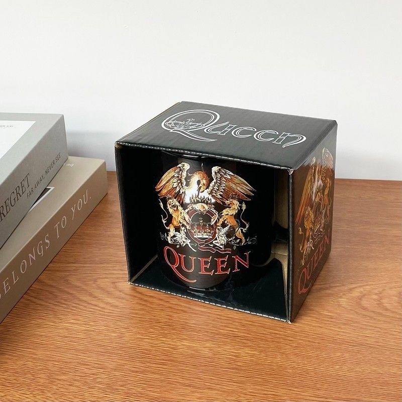 UK Queen Rock Queen Band สินค้าสีดําแก้วเซรามิคถ้วยน้ําคอลเลกชันถ้วย UK Queen Rock Queen Band สินค้า