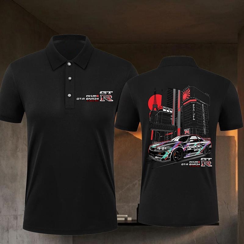 NISSAN NISMO GT-R BNR34 GTR เสื้อโปโลสำหรับผู้ชายและผู้หญิง ความสะดวกสบายในการสวมใส่ M-3XLSIZE S-5XL