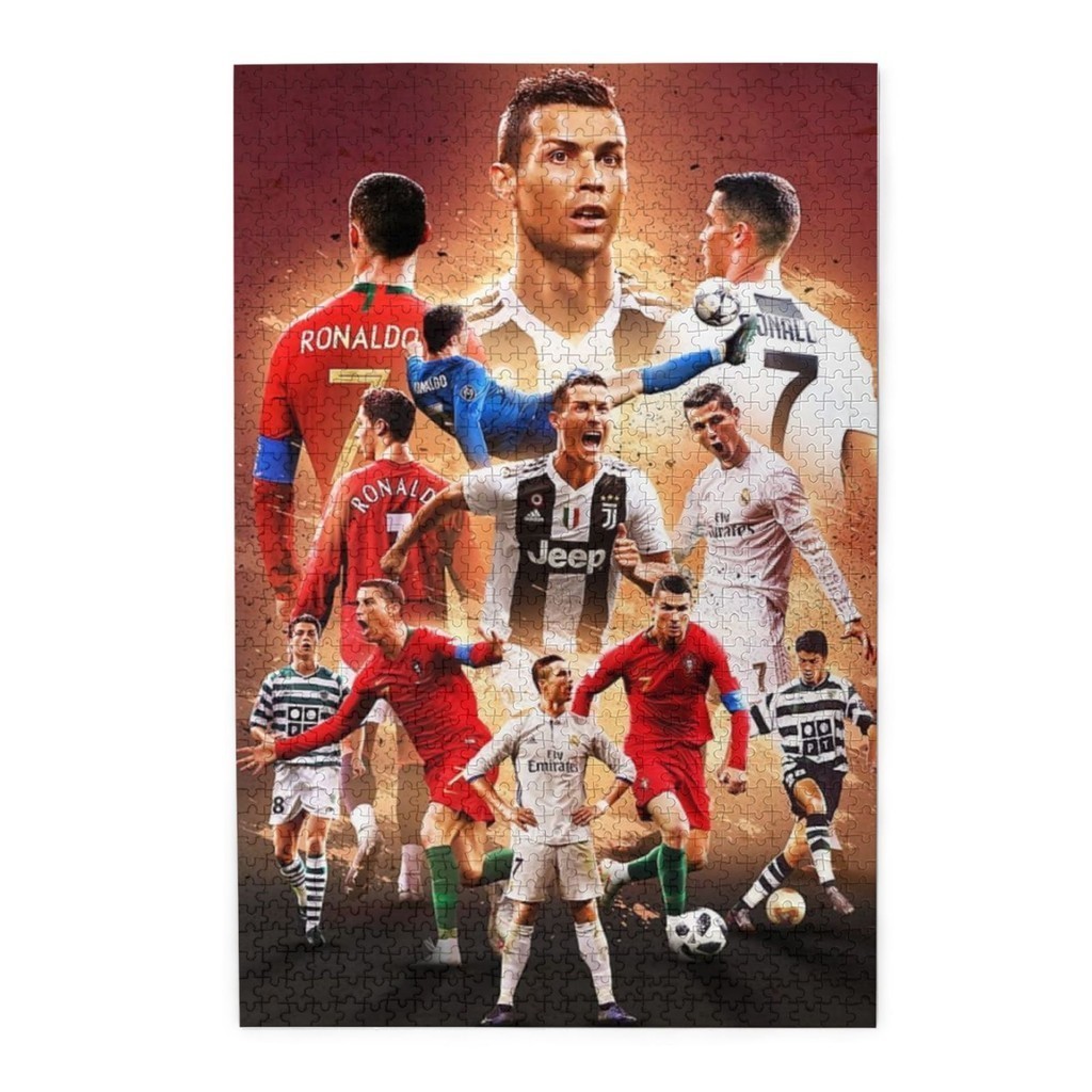 Cristiano Ronaldo จิ๊กซอว์ปริศนาของเล่นเพื่อการศึกษาไม้ DIY หัตถกรรมของขวัญเกมครอบครัว W